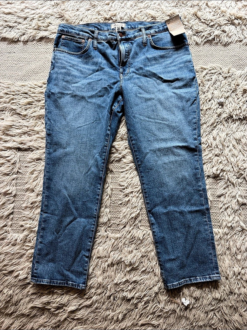 Madewell The Mid-Rise Perfect Vintage Jean in Latham Wash Blue Waist 33